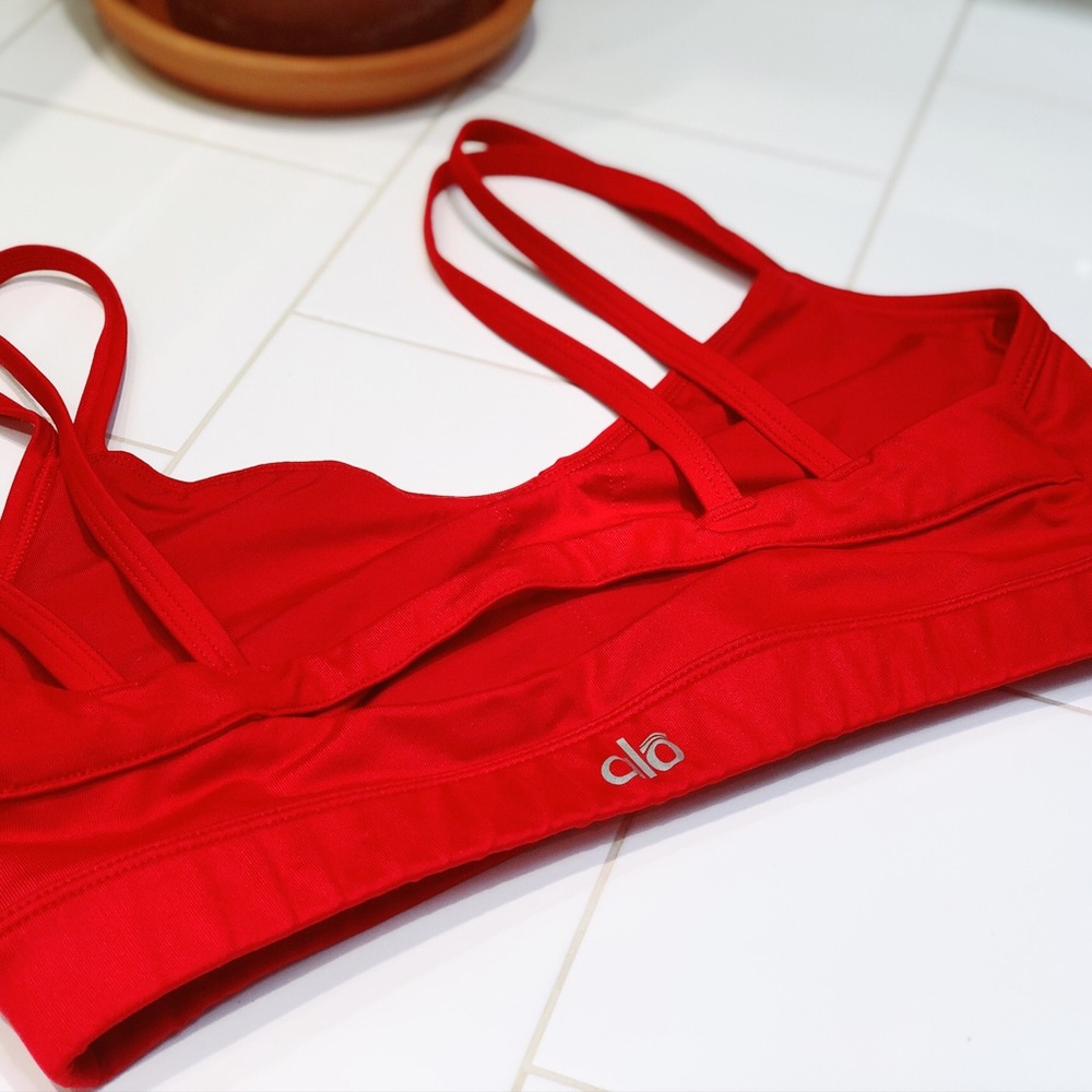 ALO Yoga Red Strappy Bra